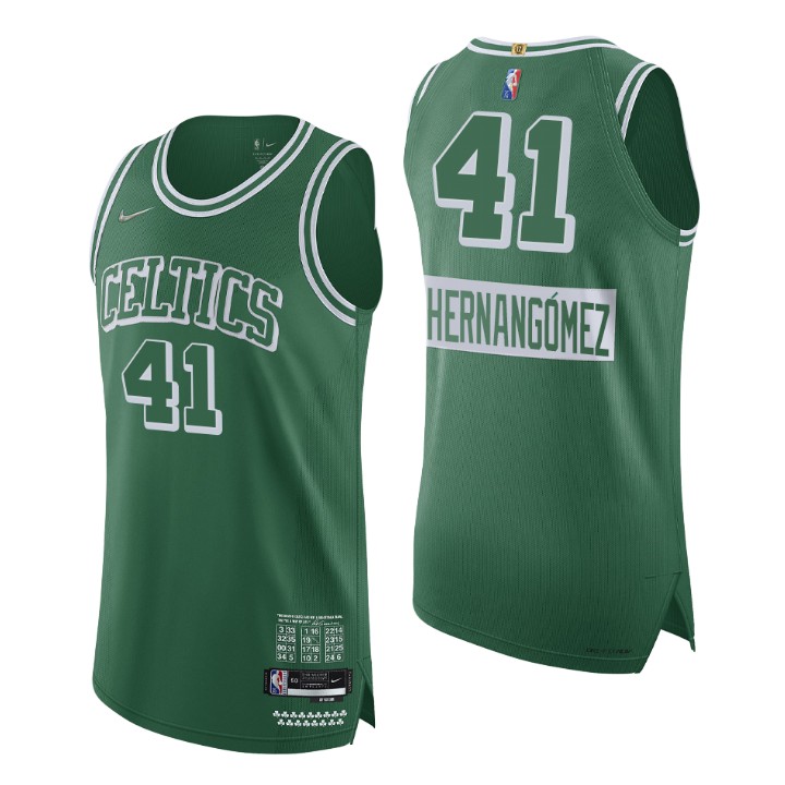 Men's Boston Celtics Juancho Hernangomez #41 Authentic 2021-22 NBA 75TH City Jersey 2401ABUL